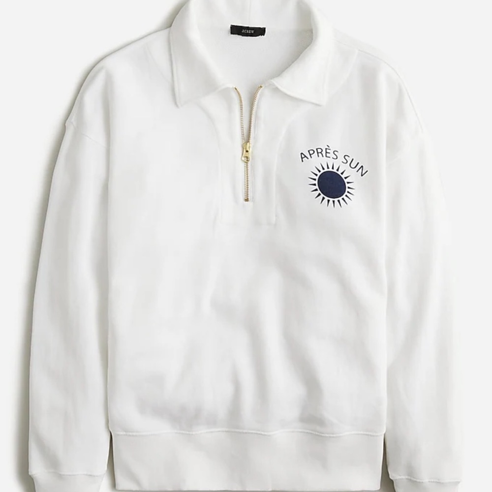 J. Crew Half Zip Graphic Apres Sun Sweatshirt - Picture 4 of 5
